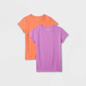 Girls' 2pk Core Short Sleeve T-shirt - All In Motion Purple