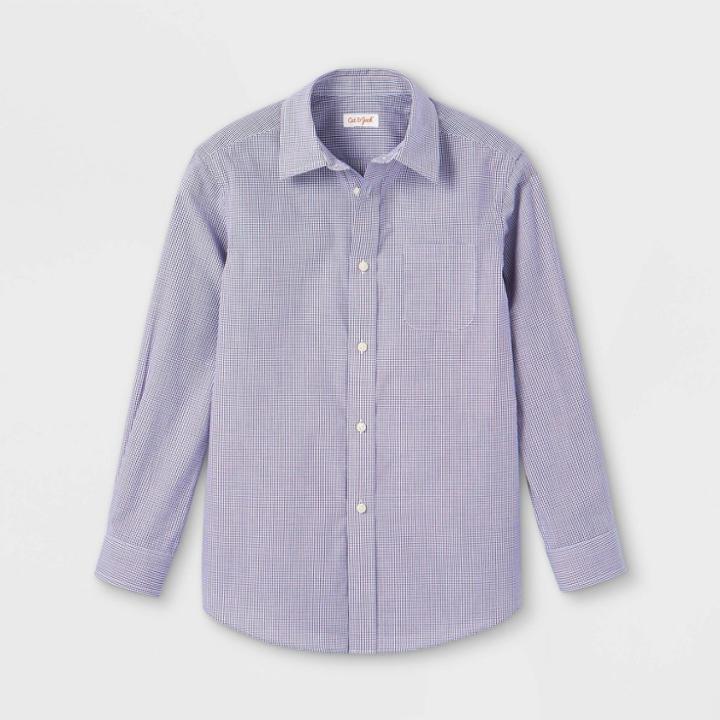 Boys' Button-down Suiting Long Sleeve Shirt - Cat & Jack Red/blue