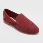 Women's Mila Wide Width Suede Loafers - A New Day Burgundy (red) 6w,