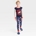 Boys' Nasa 2pc Snug Fit Pajama Set With Slippers - Red/navy Blue/gray