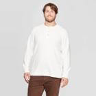 Men's Tall Regular Fit Long Sleeve Textured Henley Shirt - Goodfellow & Co White