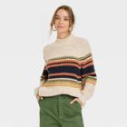 Women's Mock Turtleneck Tunic Pullover Sweater - Universal Thread Beige