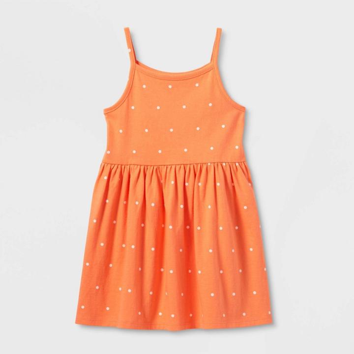 Toddler Girls' Printed Cotton Tank Dress - Cat & Jack Orange
