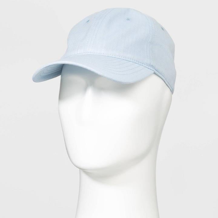 Brushed Cotton With Herringbone Pattern Baseball Hat - Goodfellow & Co Blue