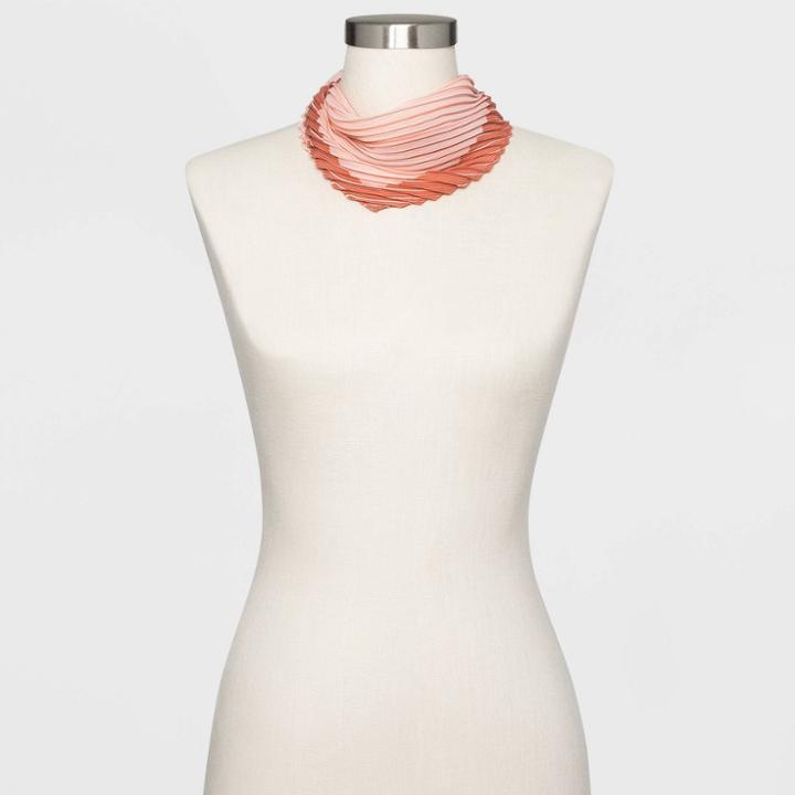 Women's Pleated Neckerchief Scarf - A New Day Red, Women's,