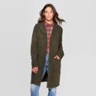 Women's Long Sleeve Raglan Fine Gauge Sweater - Universal Thread Olive Xs, Women's, Green