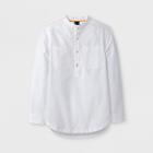 Boys' Long Sleeve Button-down Shirt - Art Class White