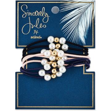 Sincerely Jules By Scunci Sincerely Jules By Scnci Knotted Elastics With Beads And Pearls -3pk,