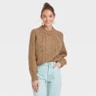 Women's Mock Turtleneck Pullover Sweater - Universal Thread Brown