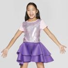 Plus Size Girls' Nickelodeon Jojo's Closet Sequin Short Sleeve T-shirt - Light Pink