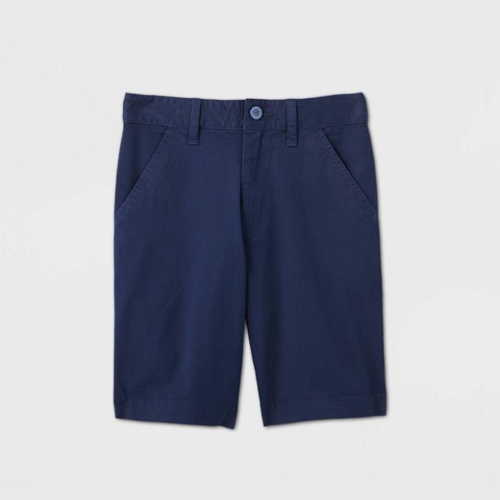Boys' Flat Front Stretch Uniform Shorts - Cat & Jack Navy