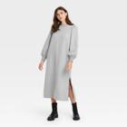 Women's Long Sleeve High Slit Knit Dress - Who What Wear Gray