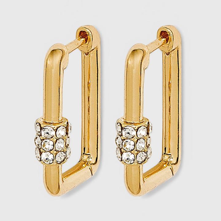 Sugarfix By Baublebar Crystal Charm Huggie Hoop Earrings - Gold