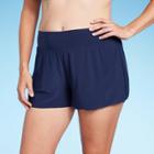 Women's Upf 50 Sport Swim Shorts - Aqua Green Navy Blue