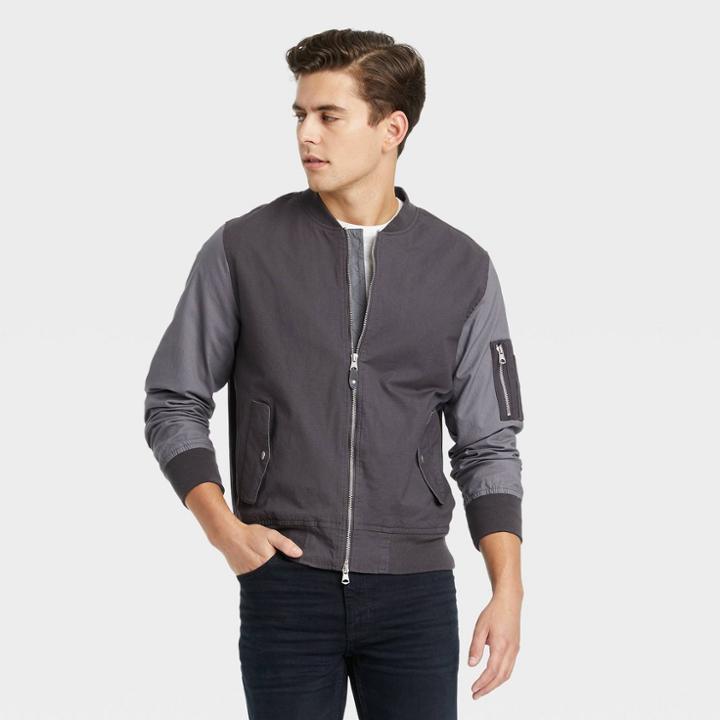 Men's Lightweight Bomber Jacket - Goodfellow & Co Gray