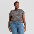 Women's Plus Size Striped Short Sleeve T-shirt - Universal Thread 1x,