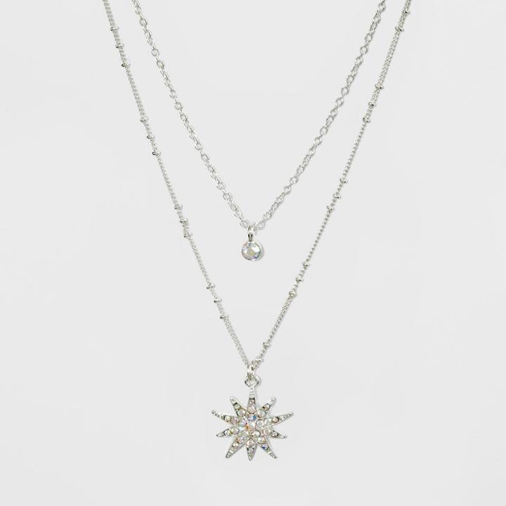 Three Rows And Pave Star Short Necklace - A New Day