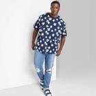 Men's Big & Tall Floral Print Short Sleeve T-shirt - Original Use Navy Blue