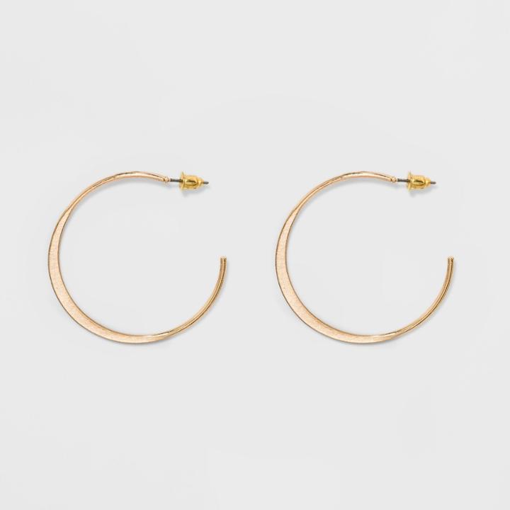 Target Open Hoop With Flat Casting Earrings - Universal Thread Gold
