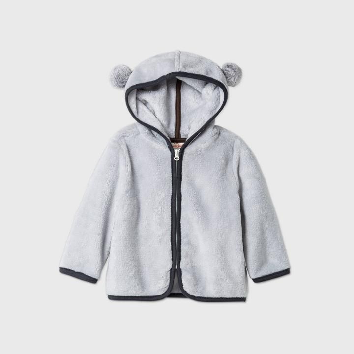 Baby Bear Fleece Zip-up Hoodie Jacket - Cat & Jack Gray Newborn