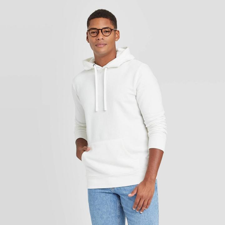 Men's Regular Fit Fleece Pullover Hoodie - Goodfellow & Co White