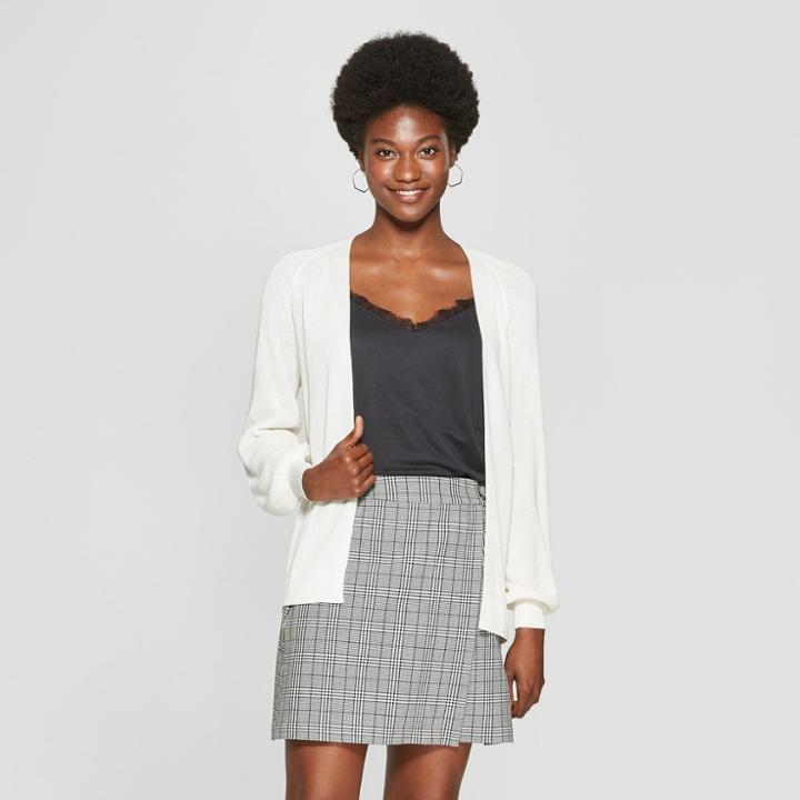 Women's Ribbed Open Layering Sweater - A New Day Cream (ivory)