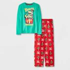 Boys' 2pc Christmas Dino Long Sleeve Pajama Set - Cat & Jack Green