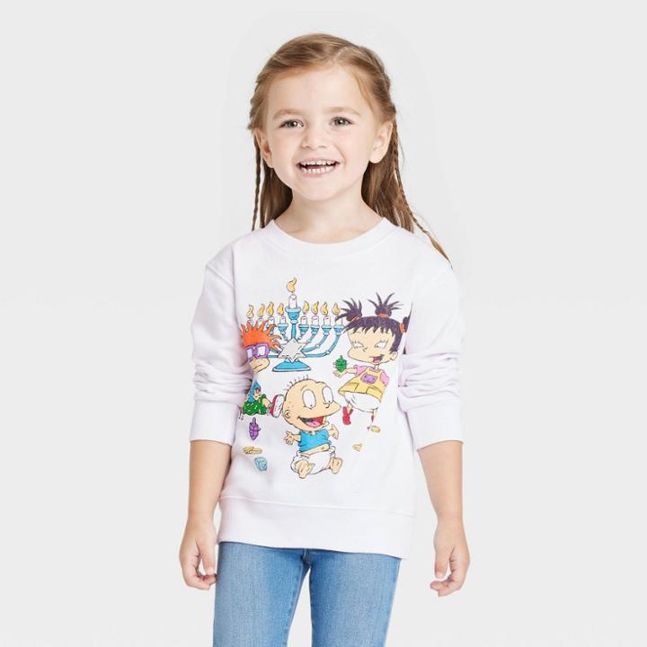 Toddler Nickelodeon Printed Pullover Sweatshirt - White