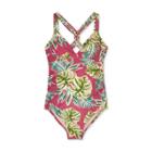 Maternity Braid Back Strap One Piece Swimsuit - Isabel Maternity By Ingrid & Isabel S D/dd Cup, Green/pink