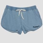 Junk Food Women's Mickey Mouse Embroidered Tie-front Shorts - Blue