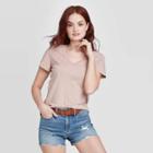 Women's Relaxed Fit Short Sleeve V-neck T-shirt - Universal Thread Brown S, Women's,