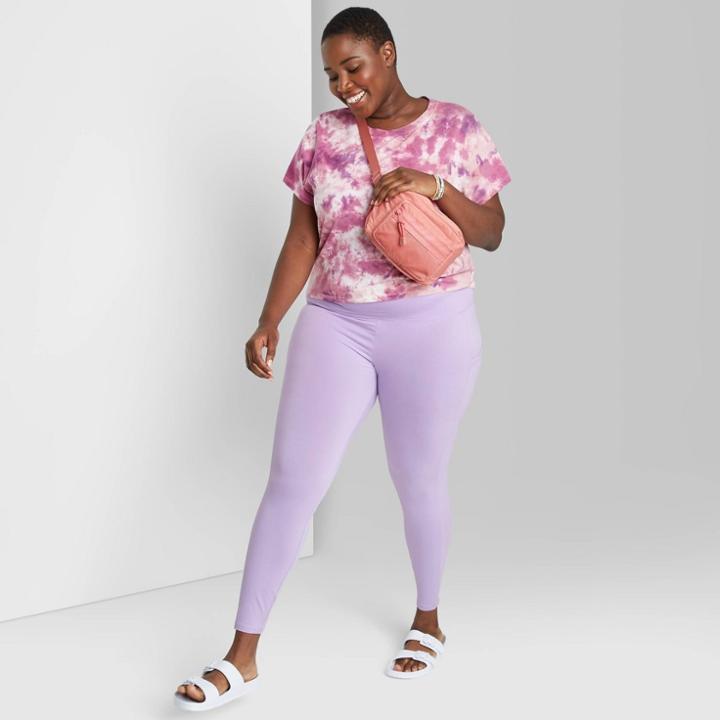 Women's Plus Size High-waisted Ultra Soft Leggings - Wild Fable Lavender