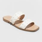 Women's Stella Two Band Studded Sandals - A New Day White