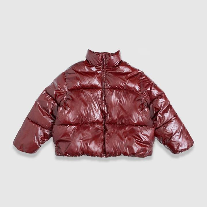 Women's Short Puffer Jacket - A New Day Berry