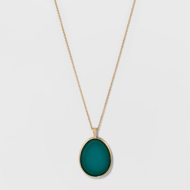 Pave In Channel Long Necklace - A New Day Green/gold,