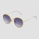 Women's Vegan Leather Wrapped Sunglasses - Universal Thread Green/gold