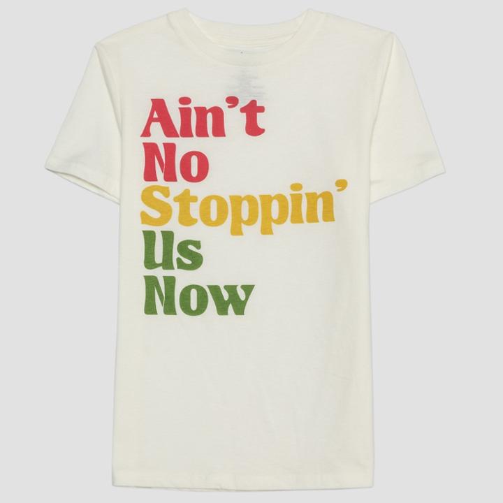 Lyric Culture Kids' Short Sleeve Aint No Stoppin Us Now T-shirt - Light Milk White M, Kids Unisex, Beige
