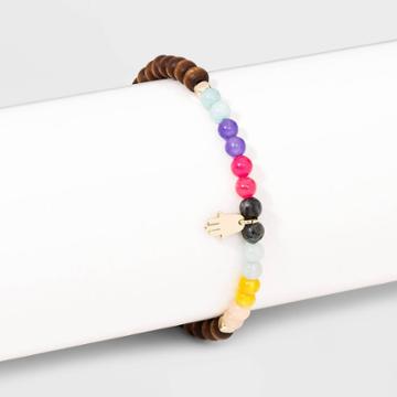 No Brand Beaded And Hamsa Bracelet, Women's,