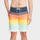 Men's 10 Striped Sunset Board Shorts - Goodfellow & Co Orange