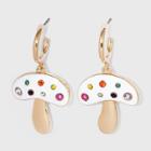 Sugarfix By Baublebar Crystal Mushroom Huggie Hoop Earrings - White