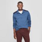 Men's Standard Fit Sweater Fleece Quarter Snap - Goodfellow & Co Riviera Blue