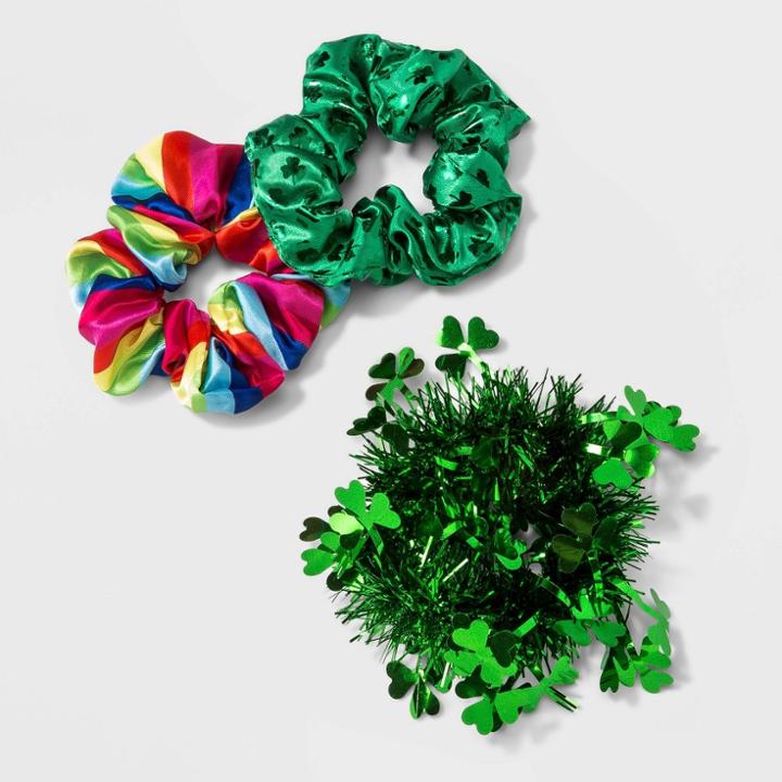 No Brand Multi Shamrock Rainbow Tinsel Hair Twister