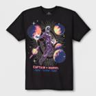 Disney Men's Captain Marvel Short Sleeve Graphic T-shirt - Black