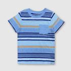 Toddler Boys' Slub Striped T-shirt - Cat & Jack Blue