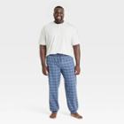 Men's Big & Tall Plaid Short Sleeve Henley + Flannel Jogger Pajama Set - Goodfellow & Co Blue