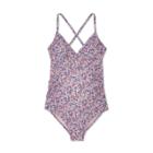 Maternity Floral Print Flounce Neck One Piece Swimsuit - Isabel Maternity By Ingrid & Isabel