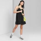 Women's Ruffle Hem Woven Dress - Wild Fable Black