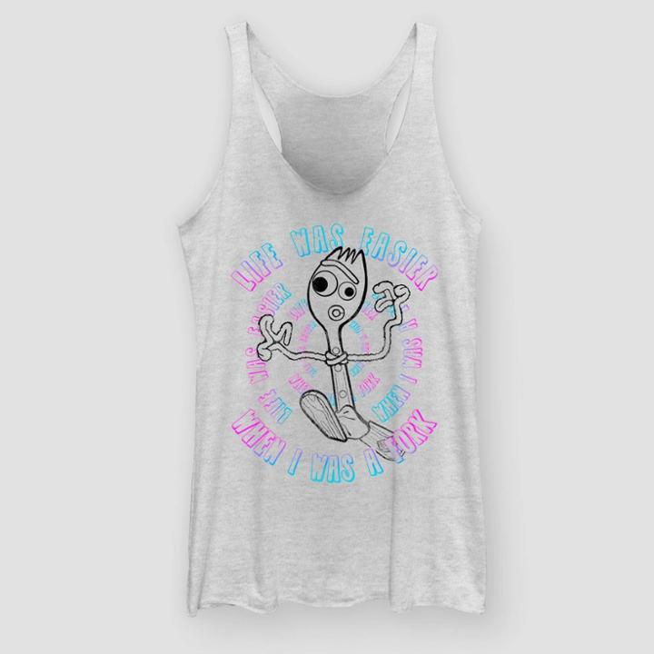 Toy Story Women's Forky Stay Weird Tank Top (juniors') - White Heather