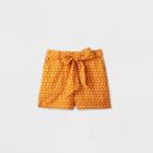 Women's Plaid Mid-rise Tie Waist Shorts - A New Day Gold