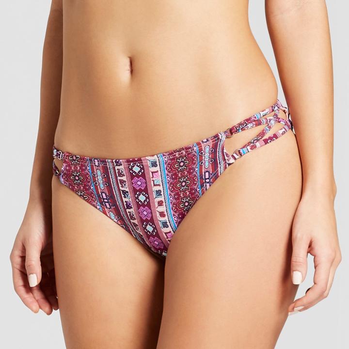 Women's Strappy Cheeky Bikini Bottom - Xhilaration Pink